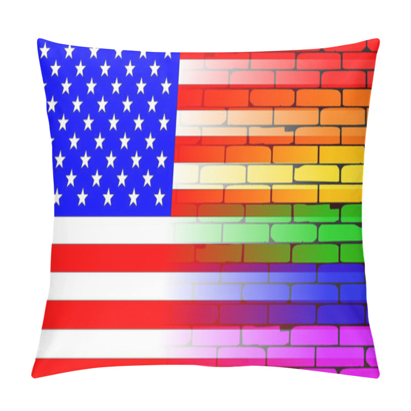 Personality  Gay Rainbow Wall American Flag Pillow Covers