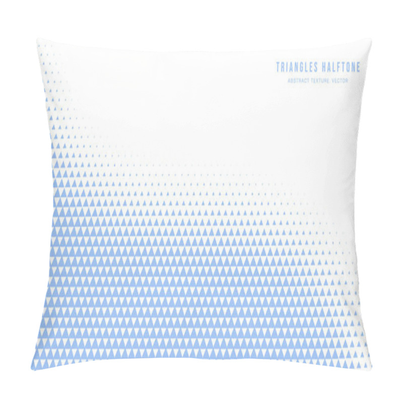 Personality  Triangles Halftone Geometric Pattern Abstract Vector Smooth Curved Blue Border Isolated On White Background. Half Tone Art Graphic Minimalist Pure Light Vivid Wallpaper. Bent Form Twisted Abstraction Pillow Covers