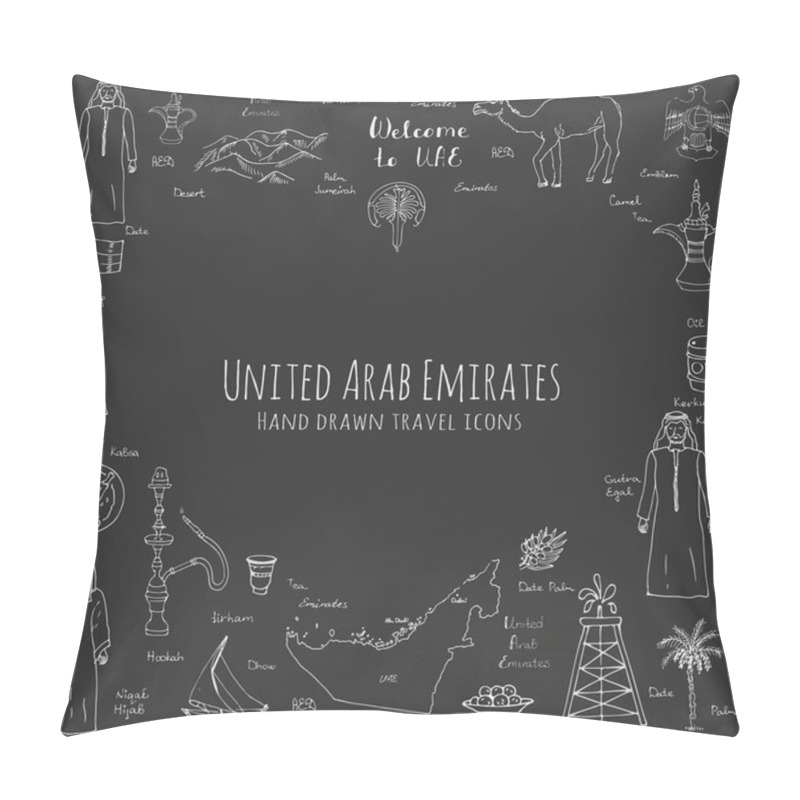 Personality  Hand Drawn Doodle UAE Set Pillow Covers