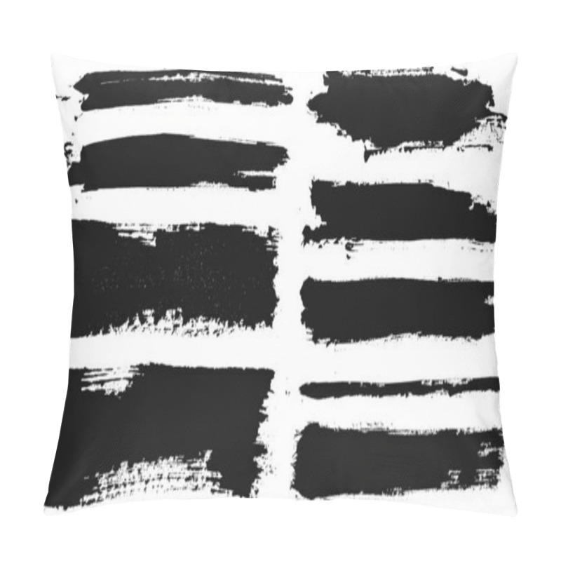 Personality  Brush Strokes. Vector Paintbrushes Set. Grunge Design Elements Pillow Covers