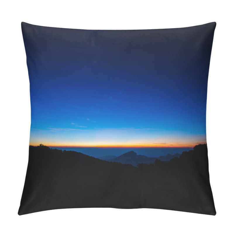 Personality  The Sun Was Rising On The Horizon,  Silhouetted In The Morning. Pillow Covers