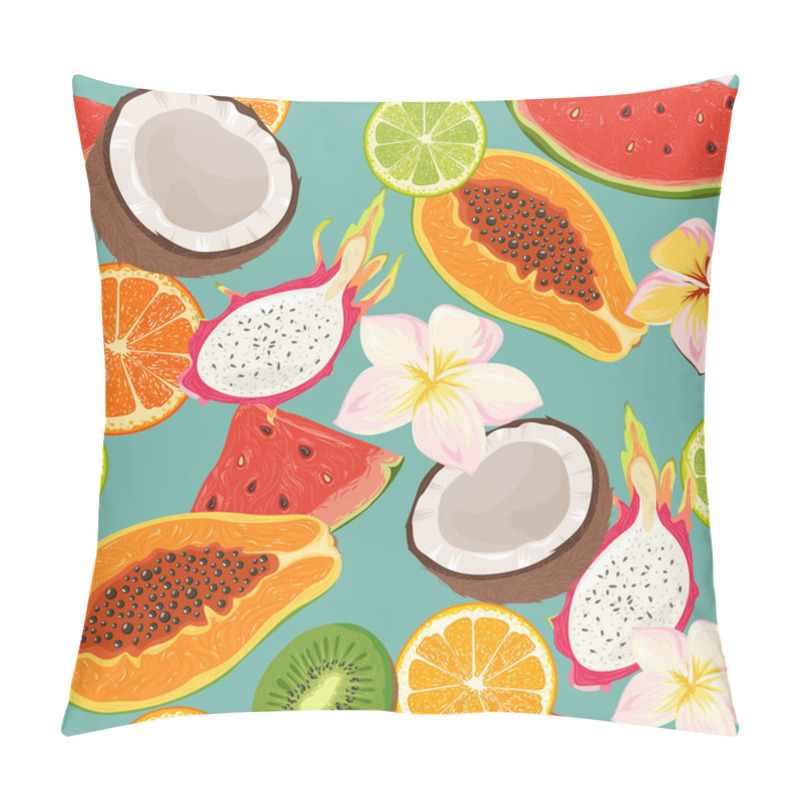 Personality  Seamless Pattern With Exotic Flowers And  Fruits Pillow Covers