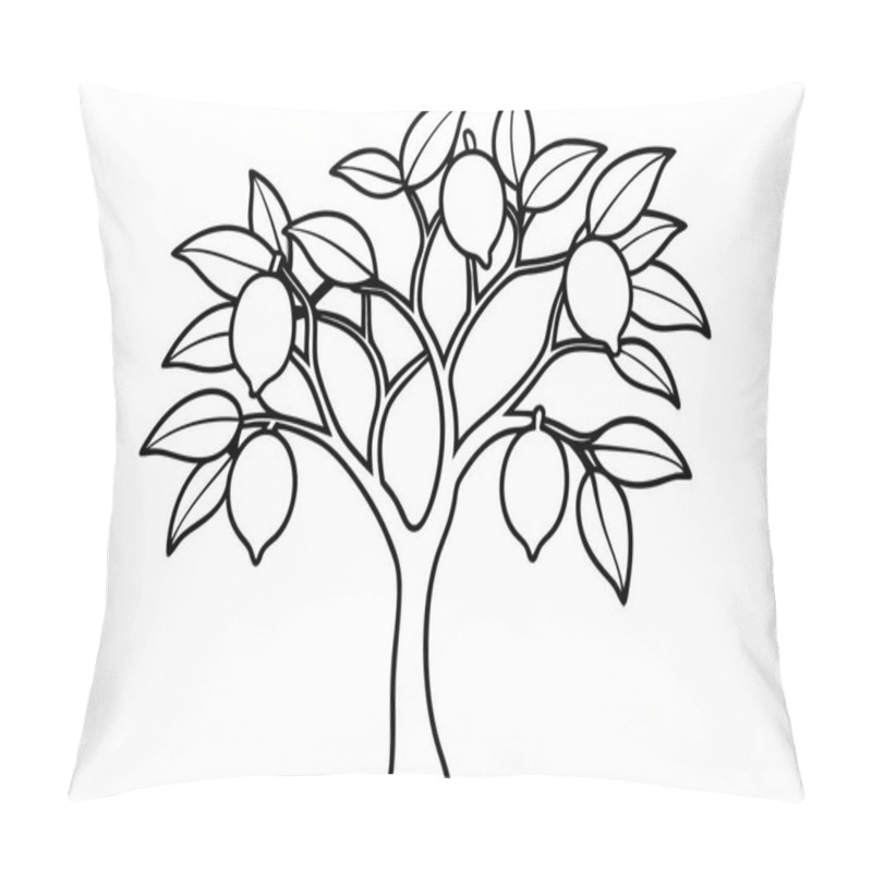 Personality  Simple Line Drawing Of A Fruit Tree Pillow Covers