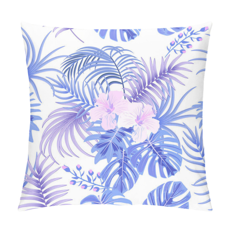 Personality  Vector Tropical Bouquet Of Palm Tree Leaves And  Flowers Isolated On White Background. Hawaiian Style For Invitation, Wedding Or Greeting Cards. Pillow Covers