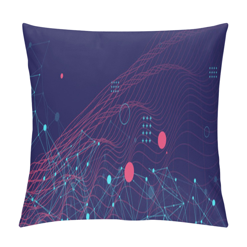 Personality  Template For Science And Technology Presentation. Plexus Style Background. Pillow Covers