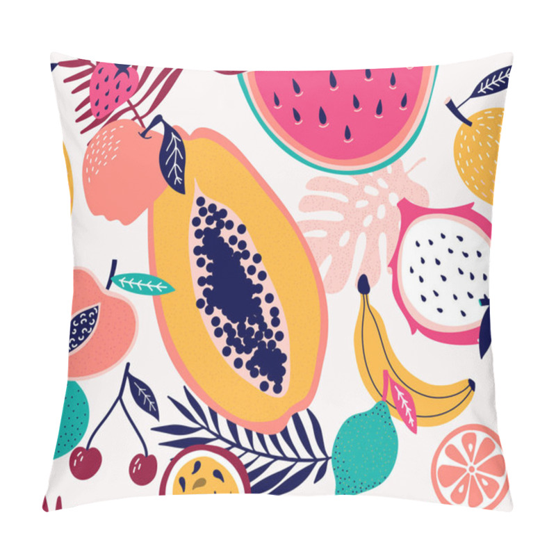 Personality  Fresh Frouit Tropical Seamless Pattern  Illustration Pillow Covers