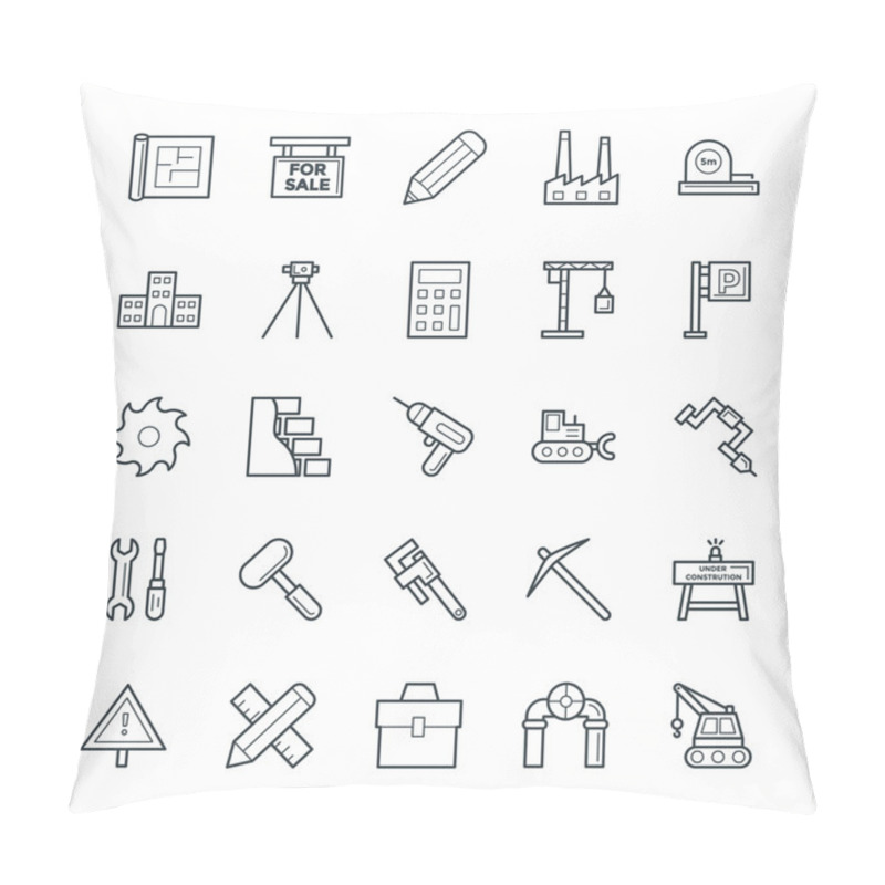 Personality  Construction Cool Vector Icons 4 Pillow Covers