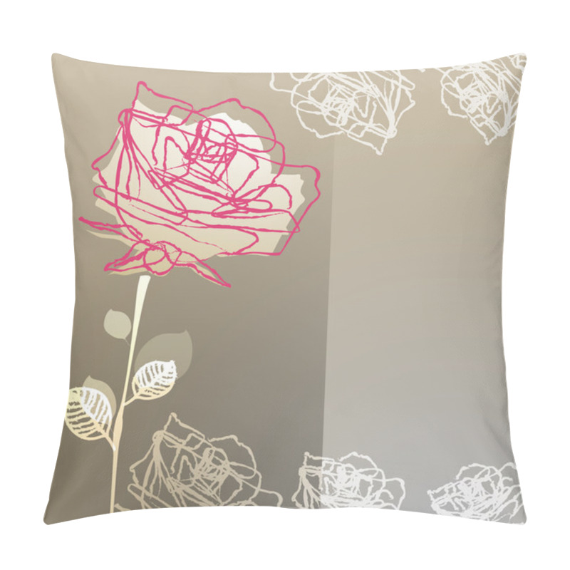 Personality  ROSE On A Gray Background Pillow Covers