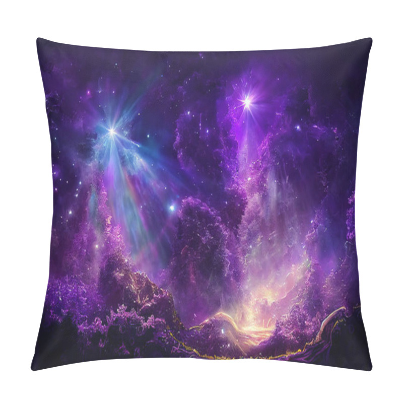 Personality  Beautiful Crystal Forest. Crystal Kingdom. Digital Art Pillow Covers