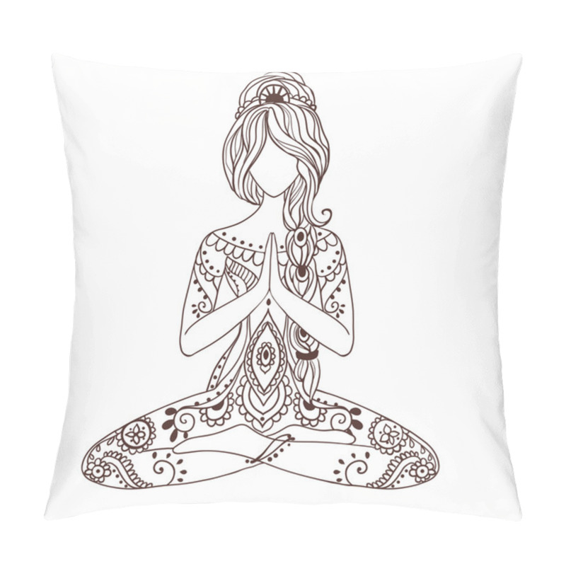 Personality  Ornament Beautiful Card With Vector Yoga Pillow Covers