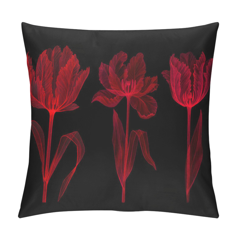 Personality  Tulip Pink Transparent Flower Pillow Covers