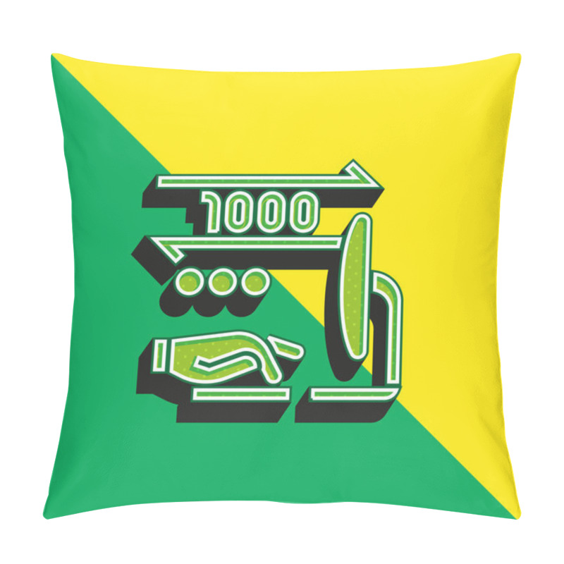 Personality  Binary Green And Yellow Modern 3d Vector Icon Logo Pillow Covers