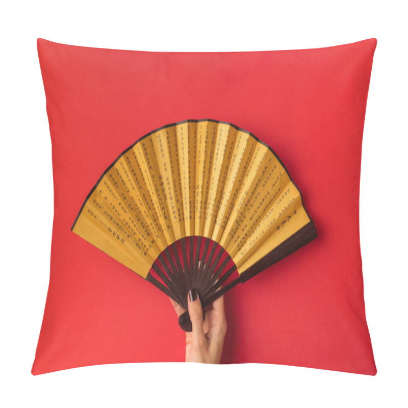 Personality  Oriental Fan In Hand Pillow Covers