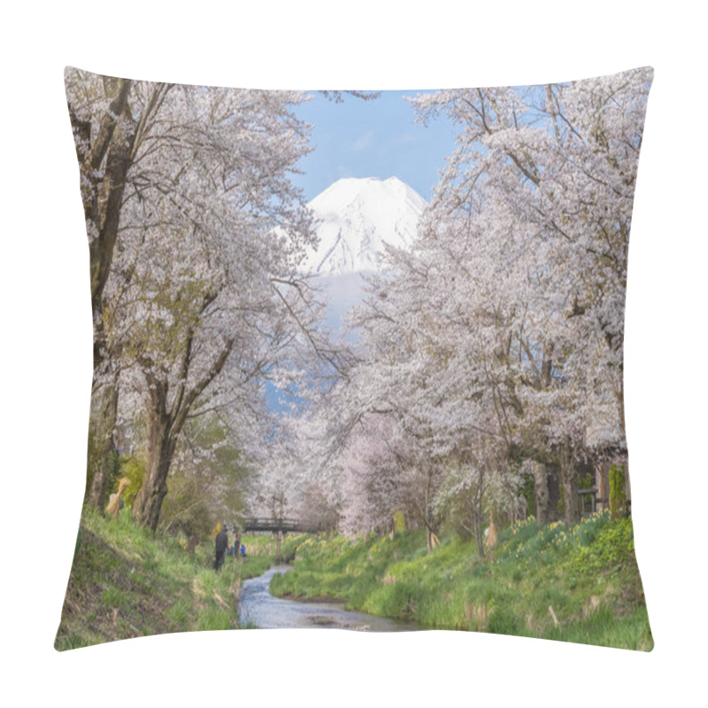 Personality  Sakura Trees And Mountain Fuji Pillow Covers