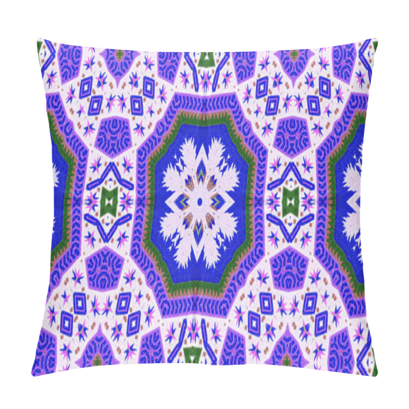 Personality  Abstract Ethnic Authentic Symmetric Pattern Ornamental Decorative Kaleidoscope Movement Geometric Circle And Star Shape Pillow Covers