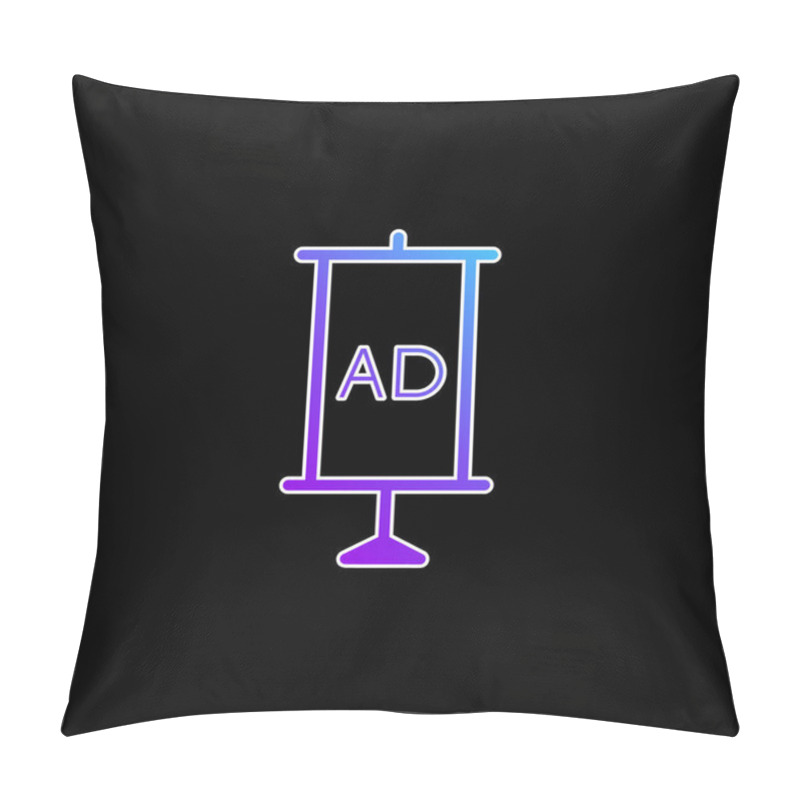 Personality  AD Board Blue Gradient Vector Icon Pillow Covers