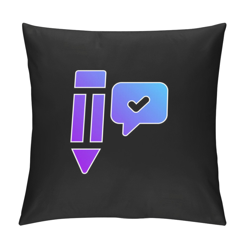 Personality  Agree Blue Gradient Vector Icon Pillow Covers