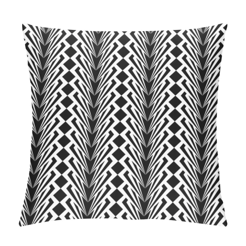 Personality  Design Seamless Monochrome Vertical Geometric Pattern Pillow Covers