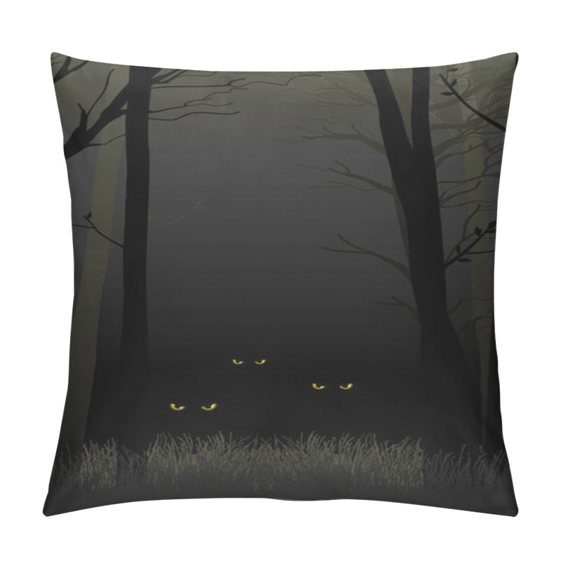 Personality  Scary Eyes Staring And Lurking From Dark Woods Pillow Covers