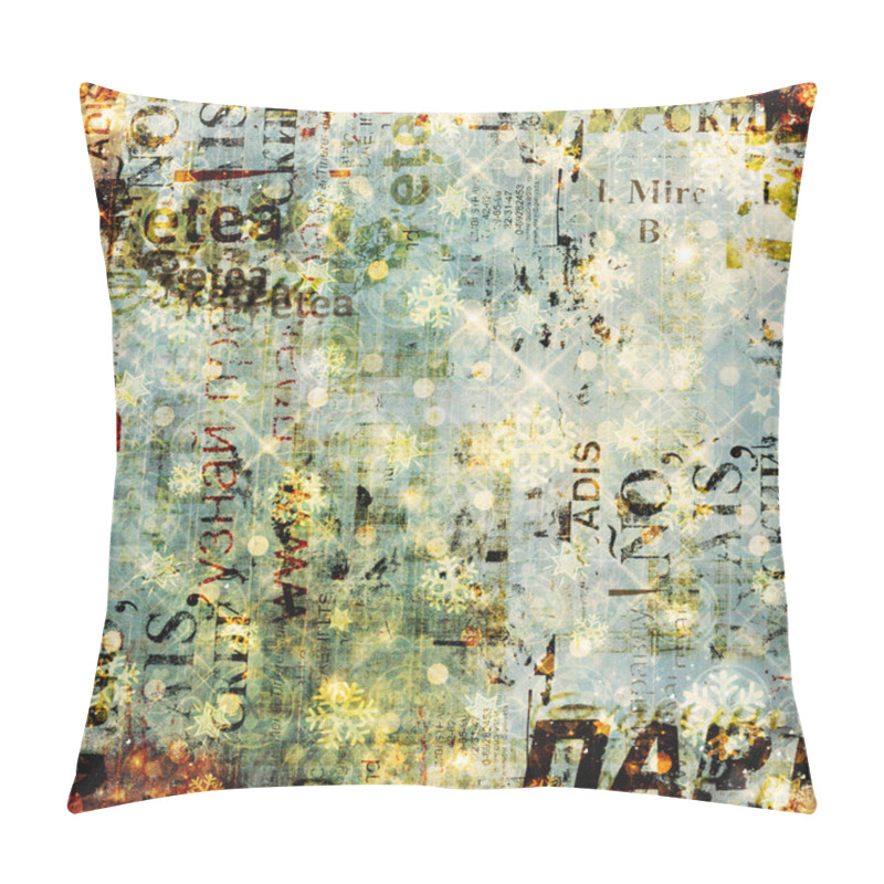 Personality  Abstract Snowy Background With Snowflakes, Stars And Fun Confett Pillow Covers