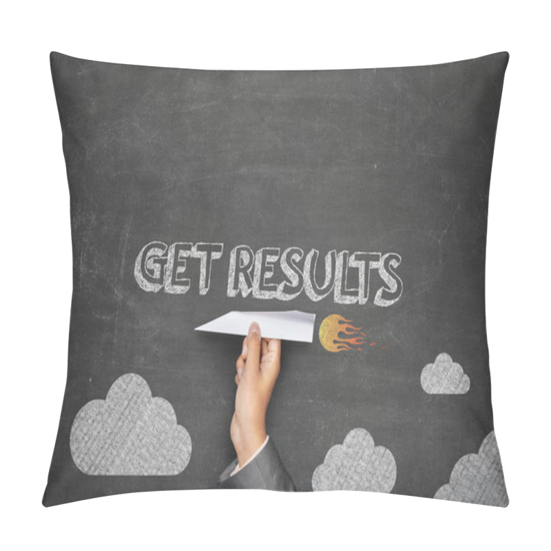 Personality  Get Results Concept On Blackboard Pillow Covers