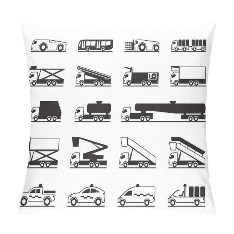 Personality  Airport Maintenance Vehicles - Vector Illustration Pillow Covers