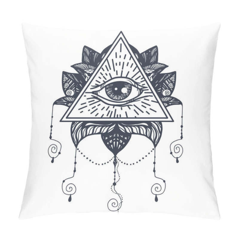 Personality  Eye On Lotus Tattoo Pillow Covers