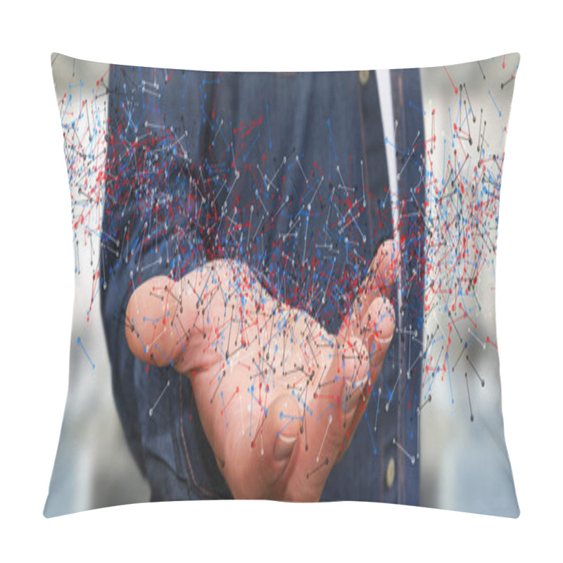 Personality  Man Holding DNA Structure In His Hand Pillow Covers