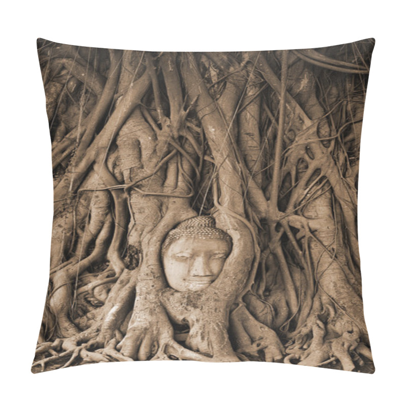 Personality  Head Of Buddha Statue Pillow Covers