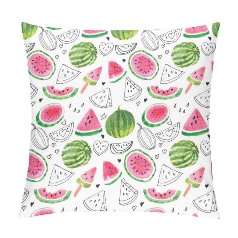 Personality  Seamless Pattern From The Juicy Lobes Of Watermelons. Pillow Covers