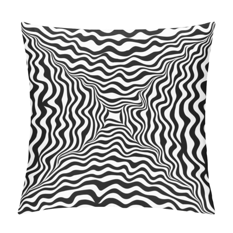 Personality  Black Wavy Optical Art Shape Pillow Covers