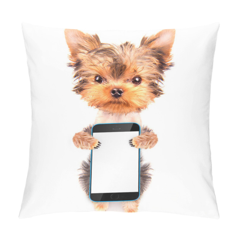 Personality  Cute Dog With Phone Pillow Covers