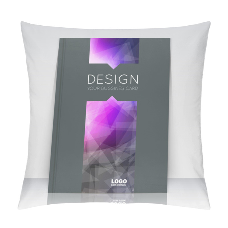 Personality  Abstract Composition. Purple Polygonal Triangle Construction Texture. Lines Plexus Section. Light Rays. Black Brochure Title Sheet. Creative Figure Logo Icon Surface. Banner Form. Violet Flyer Font Pillow Covers