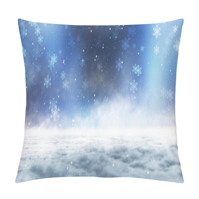 Personality  Dark Winter Forest Background At Night. Snow, Fog, Moonlight. Dark Neon Night Background In The Forest With Moonlight. Neon Figure In The Center. Night View, Magic. Pillow Covers