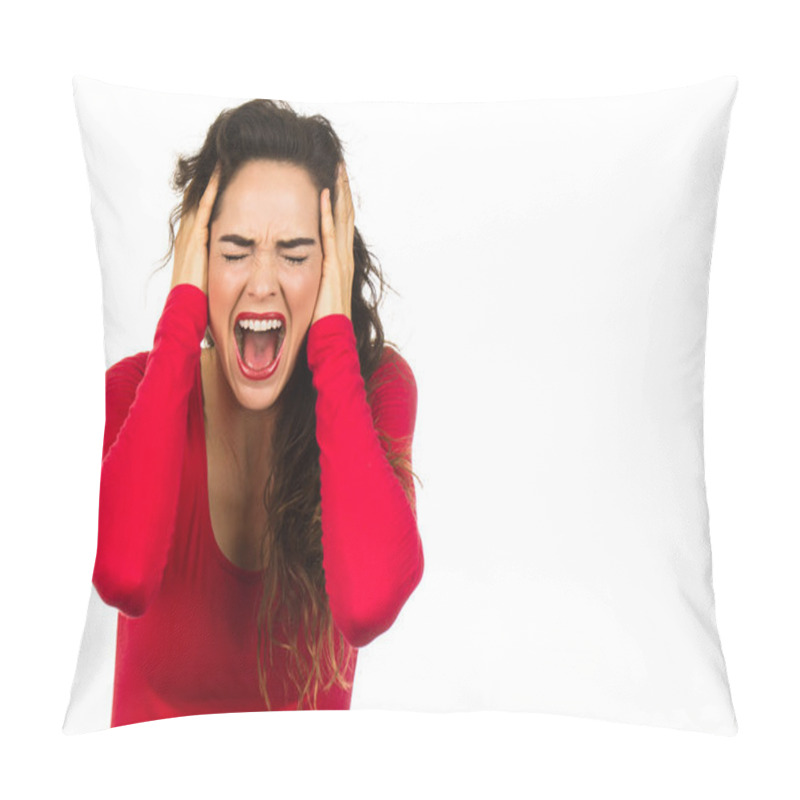 Personality  Frustrated Woman Screaming Pillow Covers