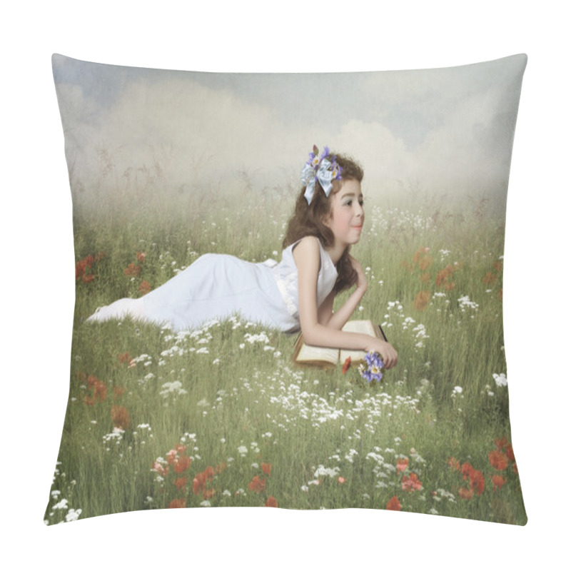 Personality  Little Girl In The Field Pillow Covers