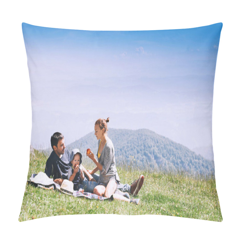 Personality  Family Spend Time On Nature In The Mountains.  Pillow Covers