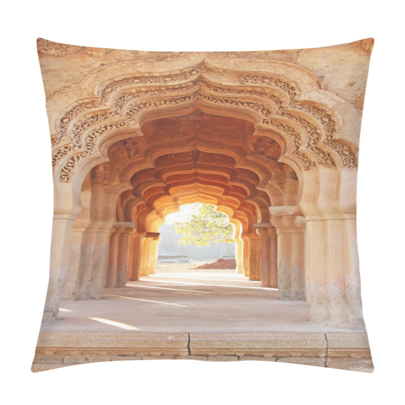 Personality  Lotus Mahal Temple In Hampi, Karnataka, India. Beautiful Carved  Pillow Covers