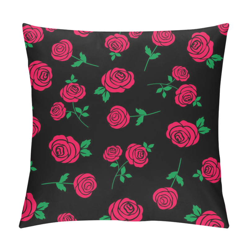 Personality  Red Rose Pattern Pillow Covers