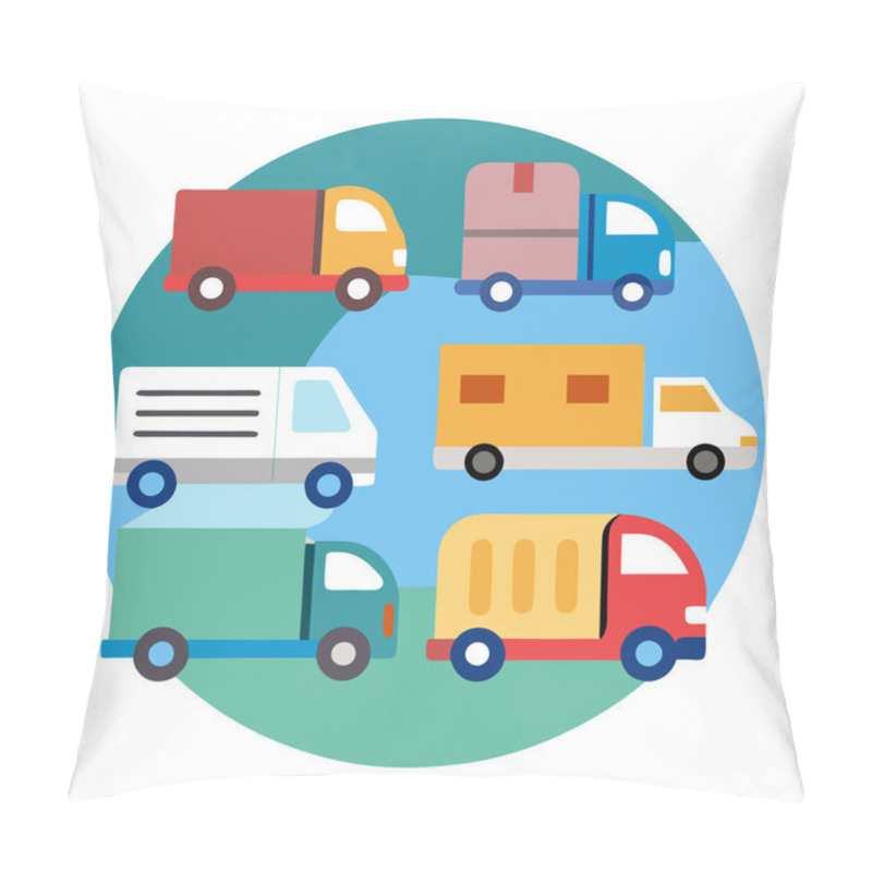 Personality  Cartoon Delivery Truck Illustration Pillow Covers