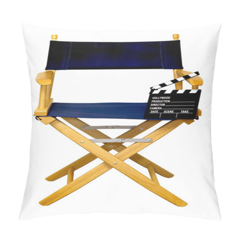 Personality  Director's Chair With Clapboard Isolated Pillow Covers