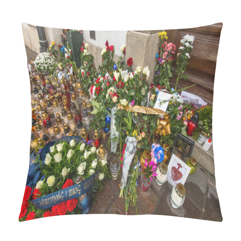 Personality  Candles And Flowers Near The General Consulate Pillow Covers