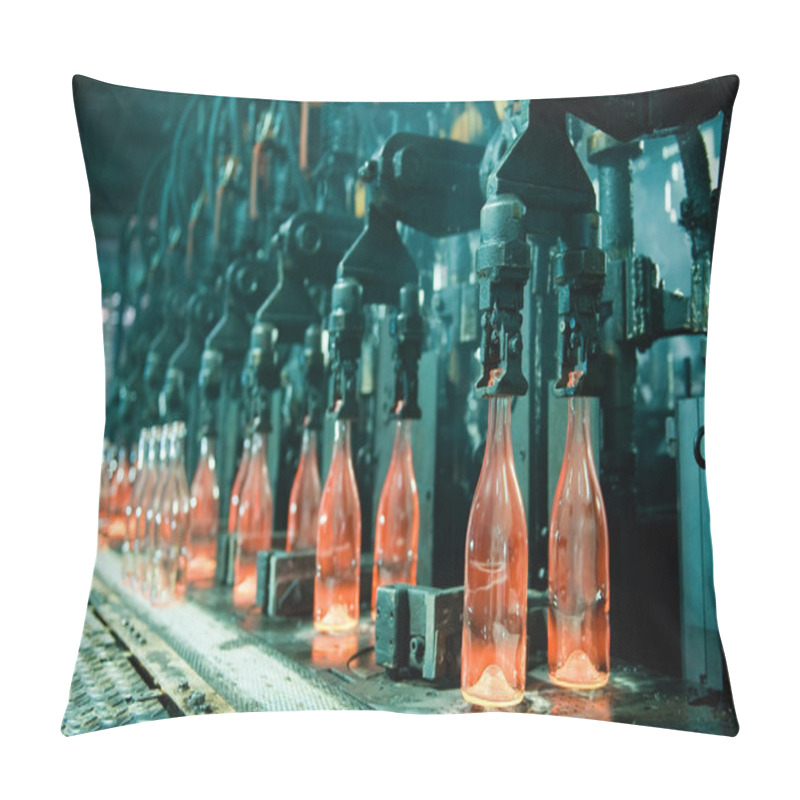 Personality  Row Of Hot Orange Glass Bottles Pillow Covers