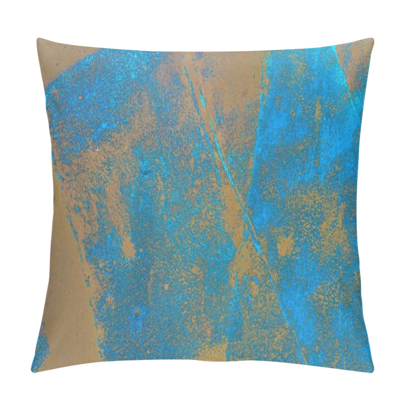 Personality  Abstract Surface With Blue Spots On A Brown Background  Artistic Texture Pillow Covers