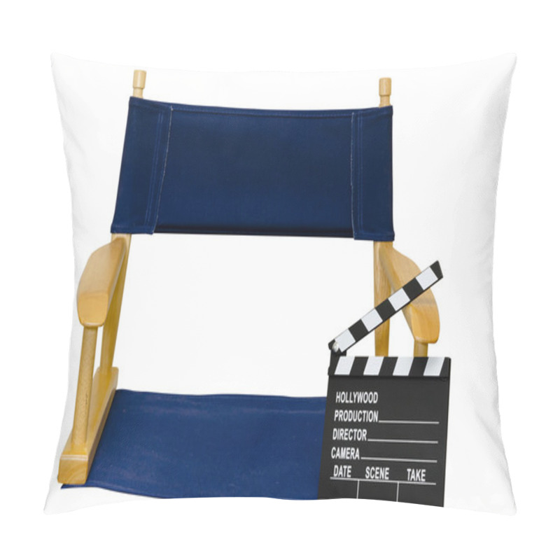 Personality  Director's Chair With Clapboard Isolated Closeup Pillow Covers