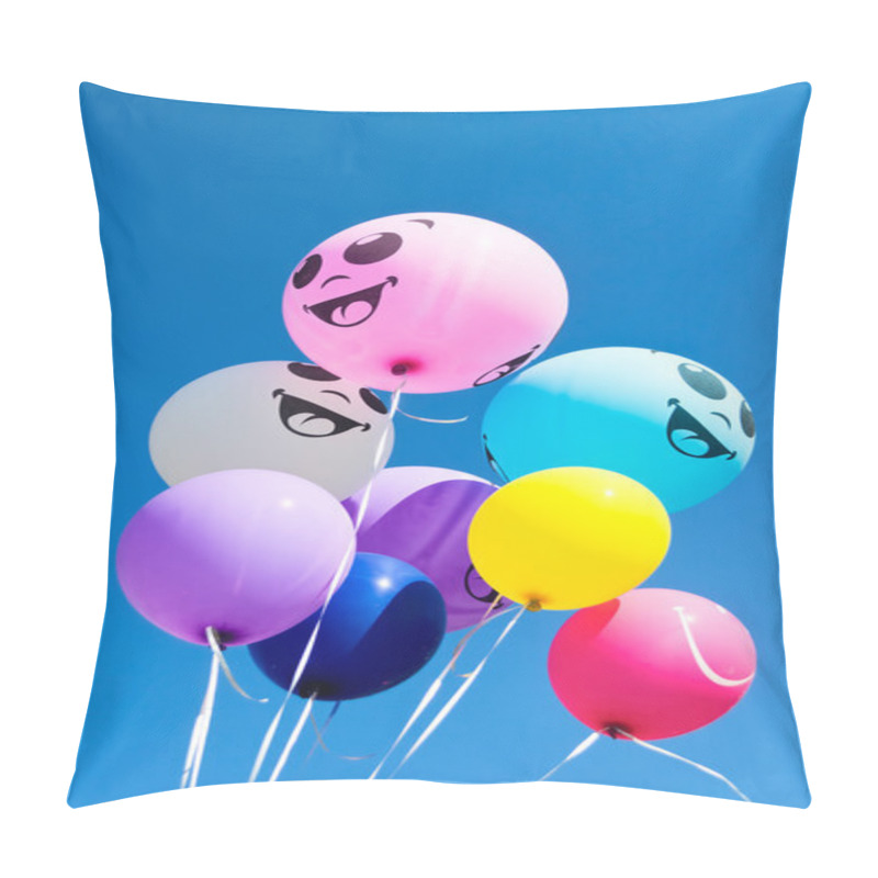 Personality  Balloons Against Blue Sky Pillow Covers