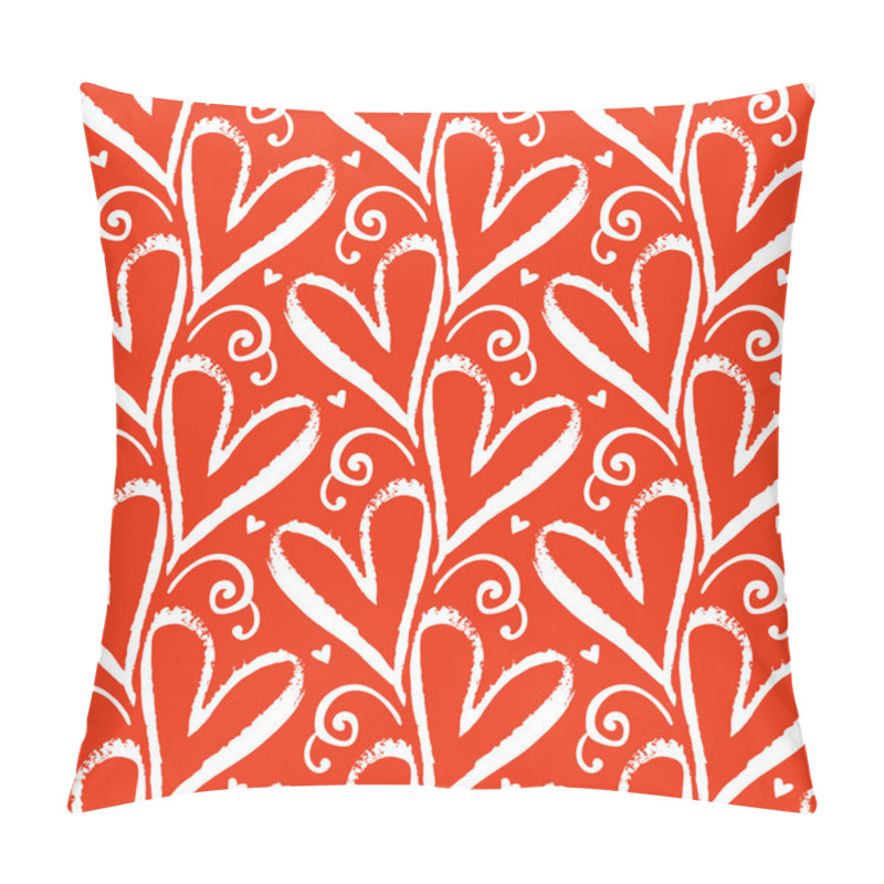 Personality  Pattern With Hand Drawn Hearts Pillow Covers