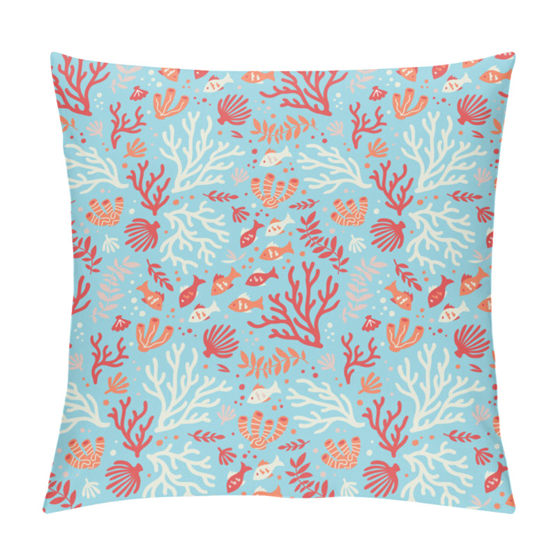 Personality  Semless Sea Pattern With Fishes And Corals. Pillow Covers