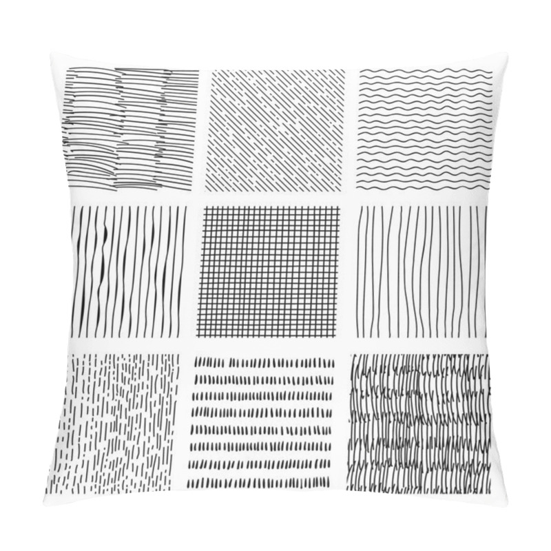 Personality  Set Of Hand Drawn Textures, Brush Strokes Pillow Covers