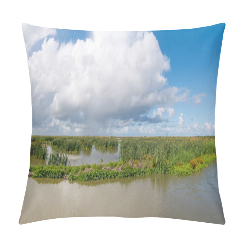 Personality  Panorama Of Marshland On Manmade Artificial Island Of Marker Wad Pillow Covers